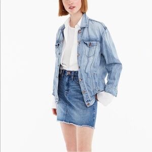 J. Crew Frayed Hem Denim Mini Skirt
